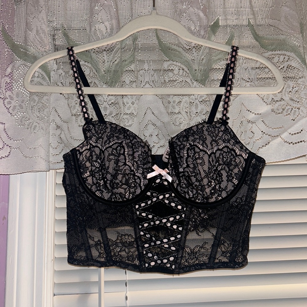 Victorias Secret lace bow corset NWT